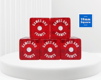 Dés Yahtzee personnalisés avec pochette de rangement gratuite, lot de 5, coin carré 19 mm