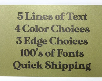 Personalized Metal Plate: Custom Text for Trophy, Plaque, Award (4" x 2")