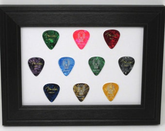 Guitar Pick Display Frame for 10-12 Picks (NOT Included), USA Made, with Personalized Plate Option