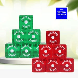 Personalized Farkle Dice w/ Free Storage Pouch, Set of 6, Square Corner 19mm