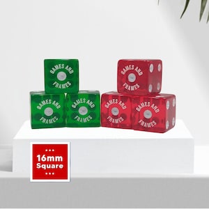 Personalized Bunco Dice w/ Free Storage Pouch, Set of 3, Square Corner 16mm