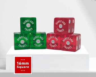 Personalized Bunco Dice Set of 3, Square Corner 16mm Translucent