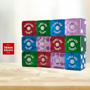 20+ Personalized 16mm Square Translucent Dice