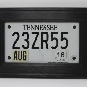 License Plate Frame: Black Wood Wall Display (9x6)