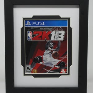 Video Game Case Display Frame: Black Wood, Personalized Plate Option
