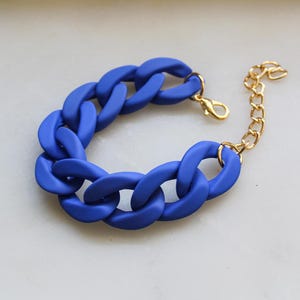 Acrylic Purple Matte Cuban Chain Bracelet