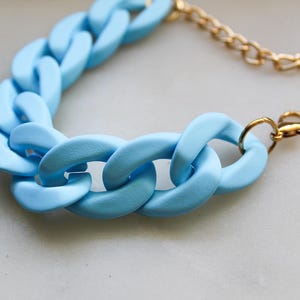 Acrylic Light Blue Matte Cuban Chain Bracelet