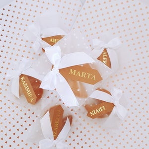 Personalisierte Glückskeks-Innentasche Golden glänzende Namen Hochzeits-Tischkarte Personalisierte Hochzeit Platz Tischkarten