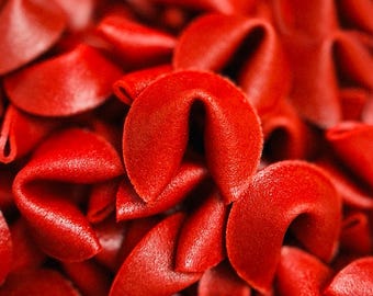 10 Rote essbare Glückskekse mit individueller Nachricht - Weihnachtsgeschenke, Valentinstag