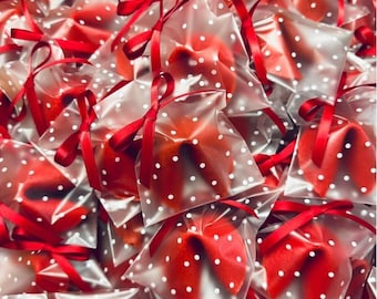 Handgefertigte rote Glückskekse, personalisierte Nachrichten, Weihnachtsgeschenke, Neujahrsdekor