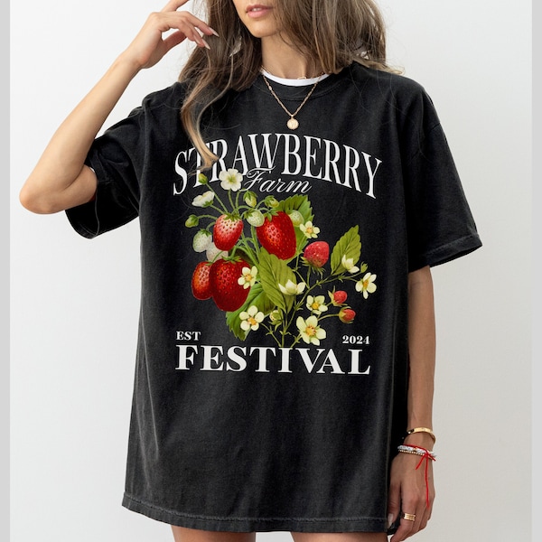 Strawberry Festival, Strawberry Shirt, Strawberry Party, Berry Shirt-Strawberry Farm Tee, Strawberry T-shirt, Vintage Farm-Retro Farm-F00087
