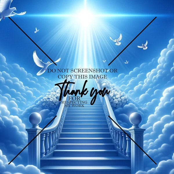 Blue Stairway to Heaven Memorial Background