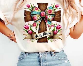 He is Risen - Resurrection Sunday, Easter Christian DUO PNG, Sublimation Designs, Popular Christian PNG Files for Sublimation, Jesus Designs