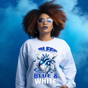 I Bleed Rhoyal Blue Heart PNG, Digital Download, Sublimation Design