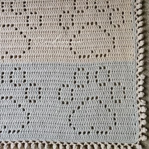 I Love Paws Crochet Blanket Written Pattern Downloadable PDF beginner friendly fun project dog lover