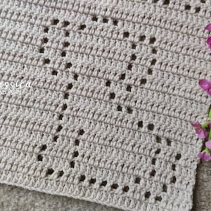 PUPPY Filet Crochet Blanket Instant Downloadable PDF Written Pattern, Easy Beginner Crochet Pet Blanket Handmade Throw Afghan, Gift for Pets