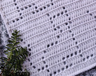 Cat Filet Crochet Blanket Pattern, Easy Crochet Blanket Pattern, Personalized Dog Crochet Pattern, Afghan Crochet Pattern, Feline, Kitten