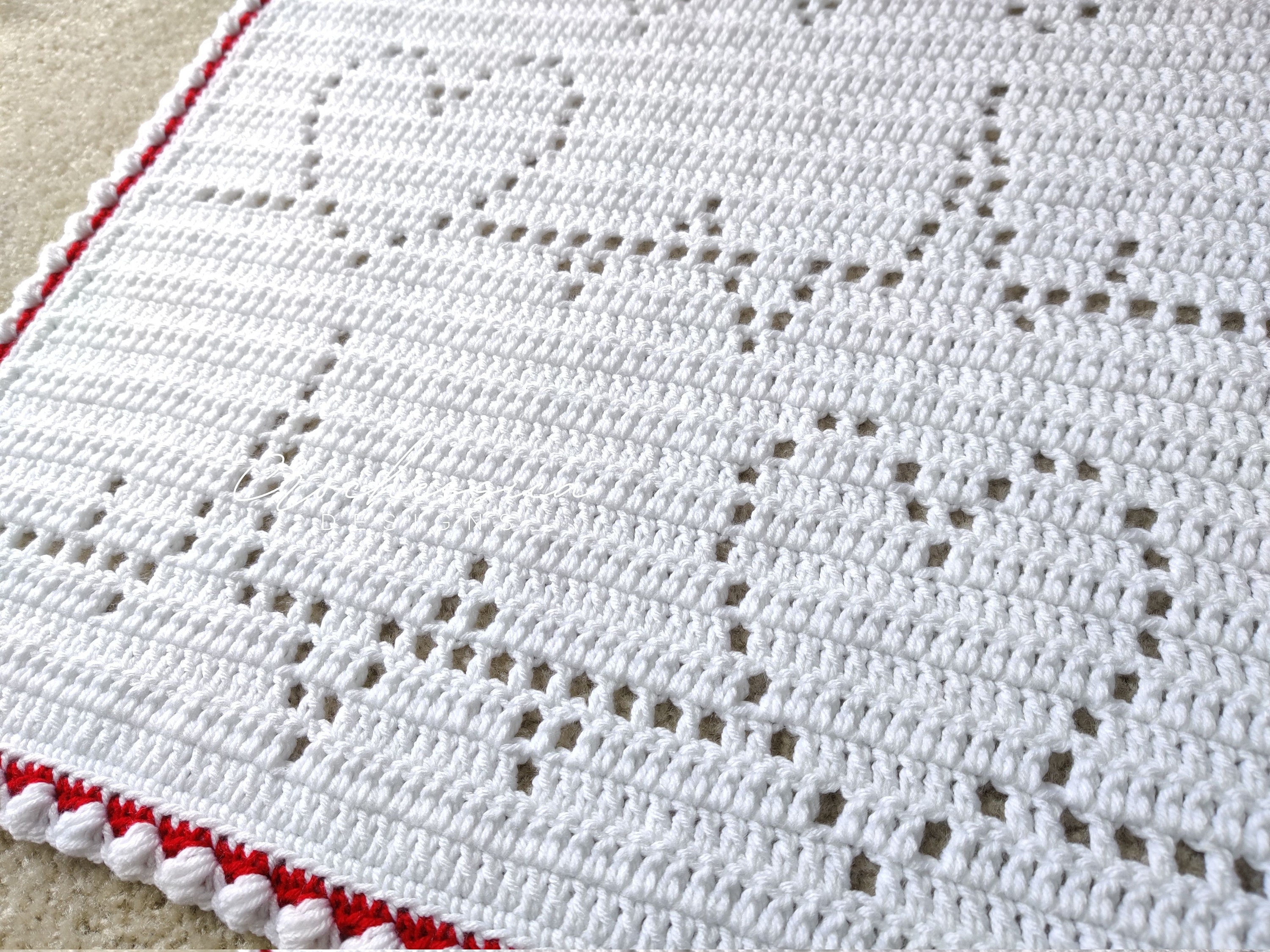 Crochet Blanket pattern | Newborn gift | Handmade Baby Crochet pattern | Filet Crochet | Filet Crochet Digital Pattern | Beating Heart