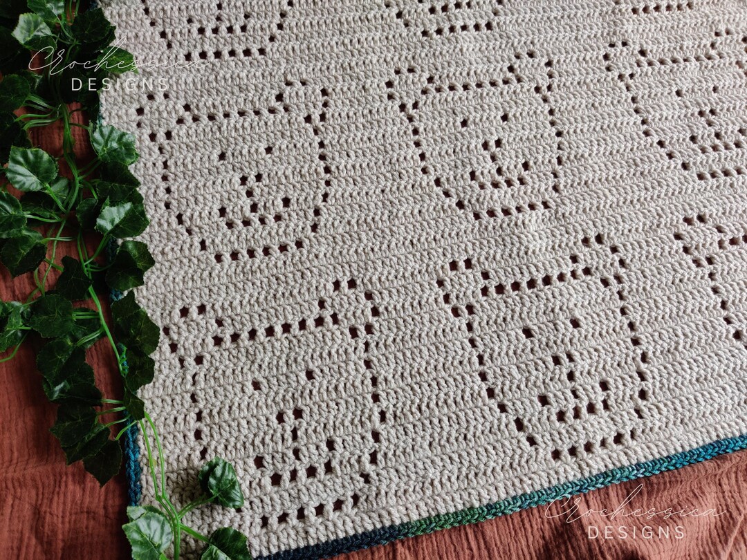 Bear Face Filet Crochet Blanket Pattern, Newborn Gift (digital PDF) - Etsy