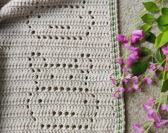Hippo Filet Crochet Baby Blanket Pattern: Easy Beginner Afghan (PDF Pattern)