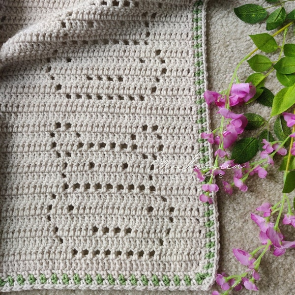 Hugo the Hippo Filet Crochet Pattern, Instant Downloadable PDF, Easy Written Baby Blanket Pattern