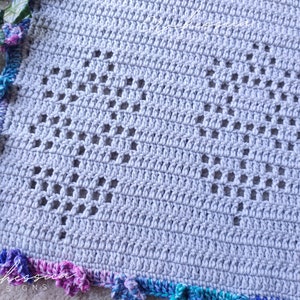 FLOWER POWER Filet Crochet Blanket Instant Downloadable PDF Written Pattern, newborn gift idea Crochet Baby Blanket Throw Afghan