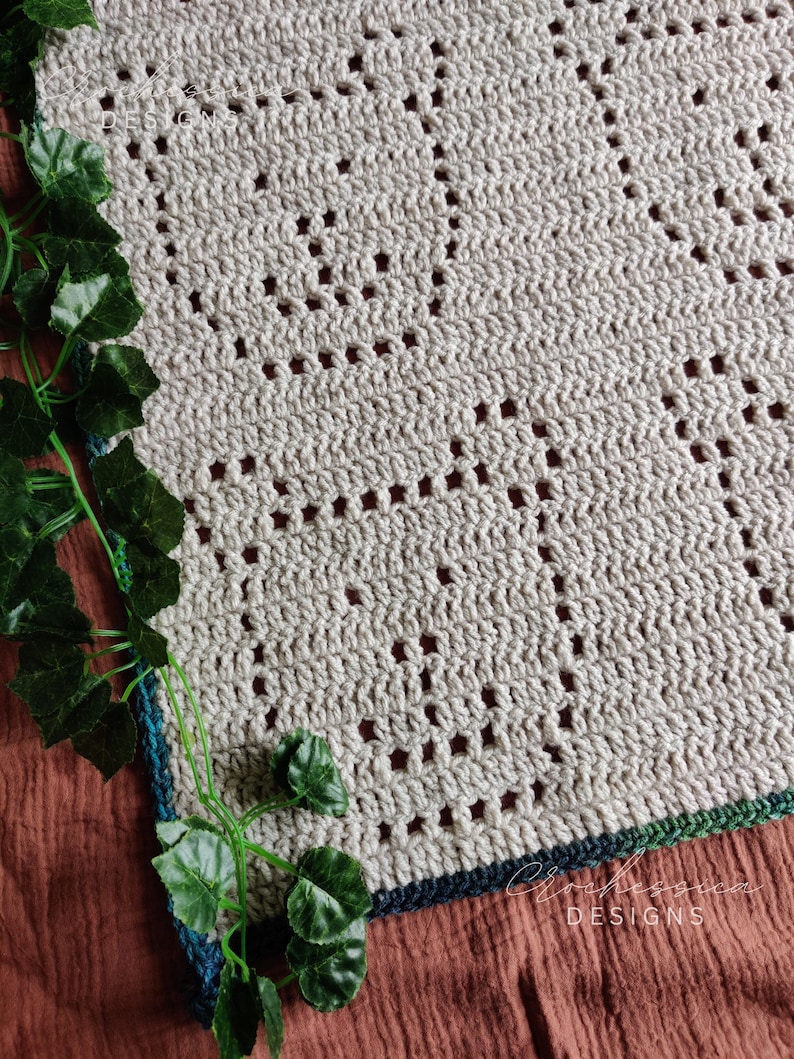 Bear Face Filet Crochet Blanket Pattern, Newborn Gift (digital PDF) - Etsy