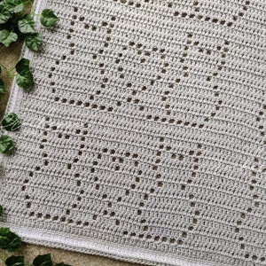 Cats In Love Filet Crochet Blanket Instant Downloadable PDF Written Pattern, newborn gift idea Crochet Baby Blanket Handmade Throw Afghan