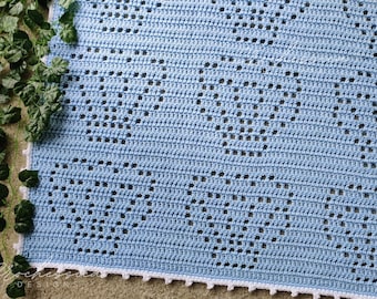 Seashells crochet pattern, beginner afghan design, modern throw, personalized coastal blanket