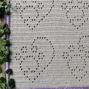 Paw Lover Filet Crochet Pet Blanket | Instant Downloadable PDF Written Pattern, Crochet Pet Blanket | New Cat/Dog Gift | Handmade Crochet