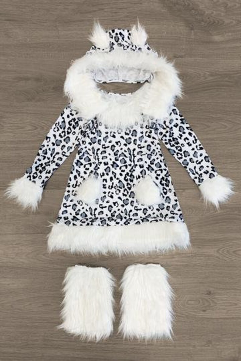 Girl's/Toddler Snow Leopard Halloween Costume | Etsy