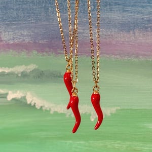 Gold Cornicello Necklace: Stainless Steel Lucky Horn, Evil Eye Protection