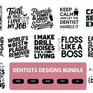 Dentist SVG Bundle | Dental Clipart, Funny Tooth Silhouette Cut Files for Cricut & Sublimation