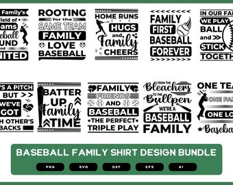 Baseball Family Shirt Design Bundle | Baseball Family SVG | Baseball Family Design | Baseball Family Design Bundle Colored and Black Version