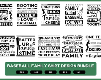 Baseball Family Shirt Design Bundle | Baseball Family SVG | Baseball Family Design | Baseball Family Design Bundle Colored and Black Version