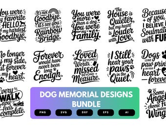 Hunde-Denkmal SVG-Bundle | Haustier Erinnerung Cut Files für Cricut, Sublimation & Andenken