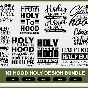Moitié de la capuche moitié saint SVG Bundle | Chemise mi-capuche mi-Sainte | Saint avec un soupçon de capuche | Saint, mais Hood | Saint et Hood