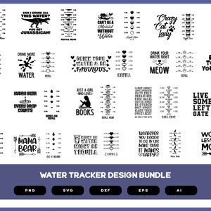 Water Tracker Design Bundle | Water Tracker Design | Water Tracker SVG | Water Tracker PNG | Funny Water Tracker Design