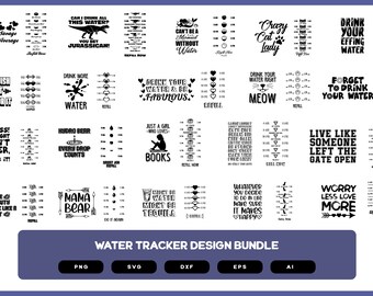 Water Tracker Design Bundle | Water Tracker Design | Water Tracker SVG | Water Tracker PNG | Funny Water Tracker Design