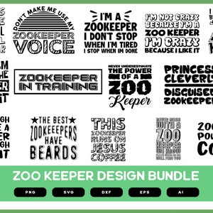 Tierpfleger Design Bundle | Tierpfleger-Shirt Motiv | Tierpfleger SVG | Zoo Wächter PNG | Tierpfleger EPS | Tierpfleger