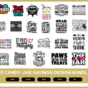 Candy Jar Sayings Design Bundle | Candy Jar Quotes | Candy Label | Candy Jar Stickers | Candy Jar Sayings SVG | Candy Jar Sayings PNG