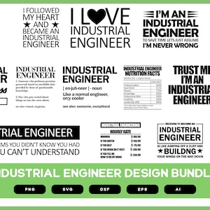 Industrial Engineer Design Bundle | Engineer Design | Industrial  Engineer Shirts | Industrial Engineer SVG | Engineer POD PNG