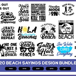 Beach Sayings Design Bundle | Beach Sayings | Beach Sayings SVG | Beach ...
