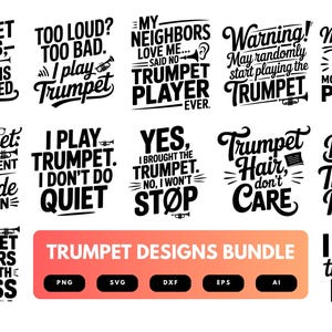 Trumpet SVG Bundle | Musical Instrument Clipart, Marching Band ...