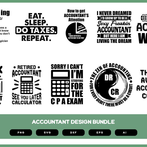 Accountant Design Bundle | Accountant Design | Accountant Shirt | Accountant Mug Design | Accountant Shirt POD