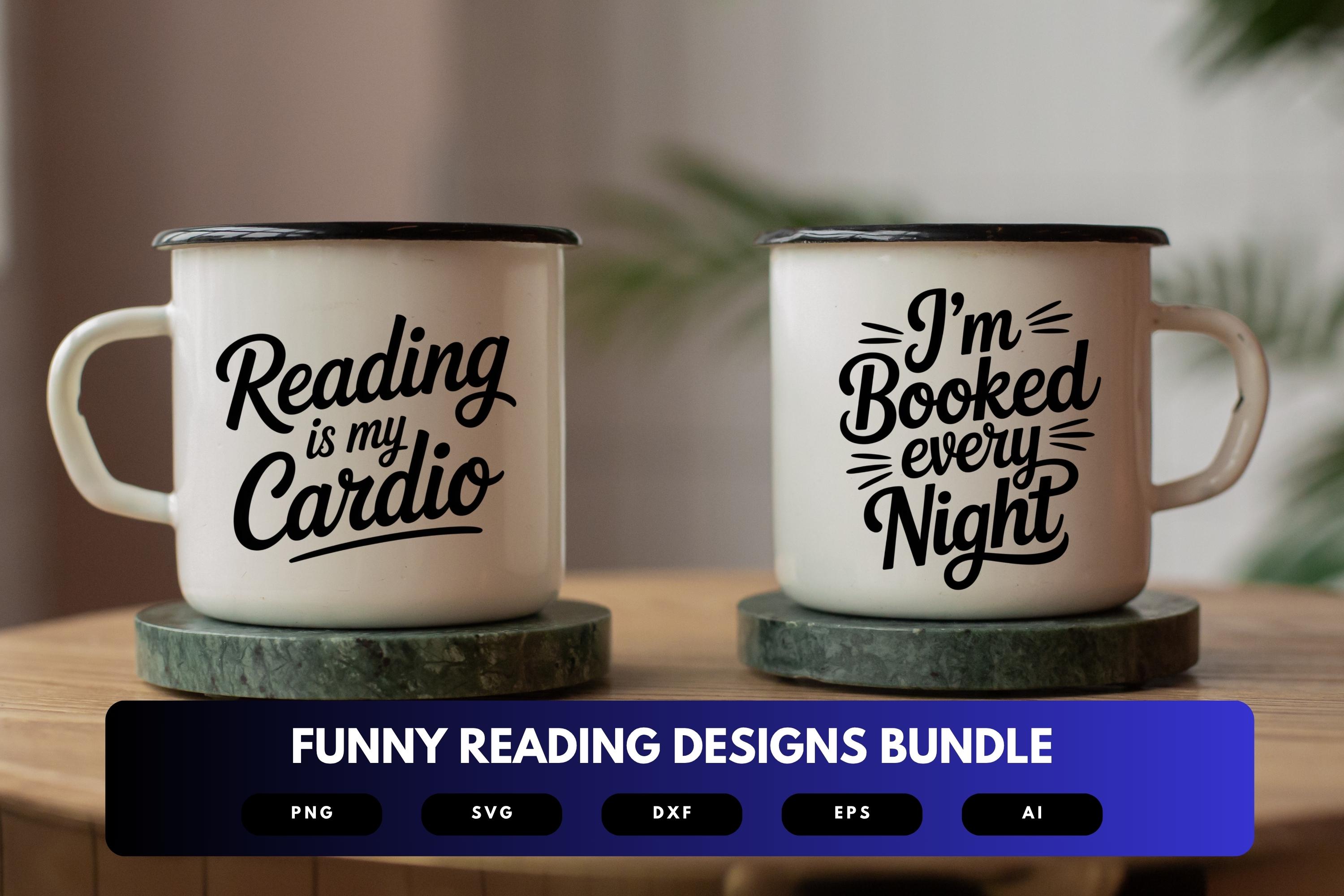 Funny Reading SVG Bundle | Book Lover Humor Quotes, Literary Cut Files ...
