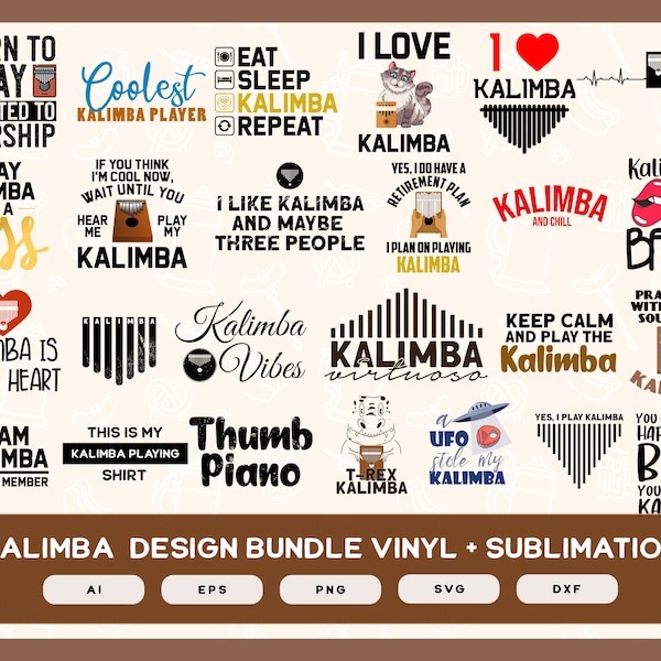 Kalimba Designs Bundle For Shirt Mugs Gifts Cricut Vinyl | Sublimation Kalimba Designs