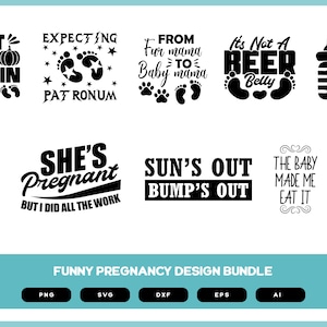 Funny Pregnancy Design Bundle | Pregnancy Shirt Design | Pregnancy SVG | Funny Pregnancy Shirt SVG POD