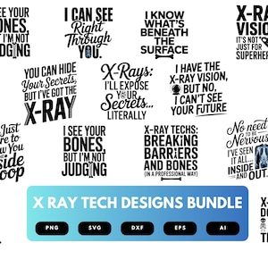 X-Ray Tech SVG Bundle | Radiology Technician Clipart, Medical Designs for Cricut & Sublimation