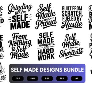 Selbst gemachtes SVG-Bundle | Motivierende Zitate, Empowerment Cut Files für Cricut, Sublimation & DIY Handwerk